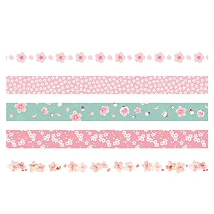 5 Rolls Washi Tape Set Creative Basic Skinny Decorative Tapes for Arts, DIY Crafts, Journals, Planners, Scrapbooking, Wrapping