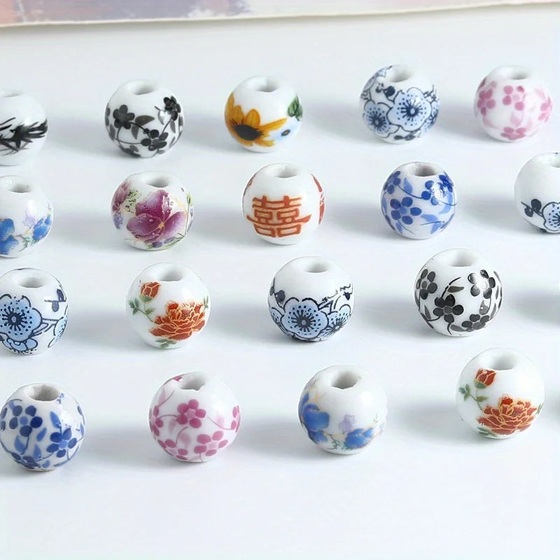 Back To Season 50Pcs Ceramic Beads For DIY Jewelry