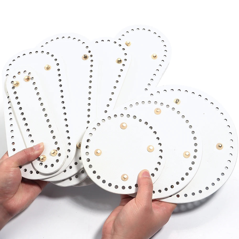 PU Leather Oval Round Bag Bottom for DIY Knitting Crochet