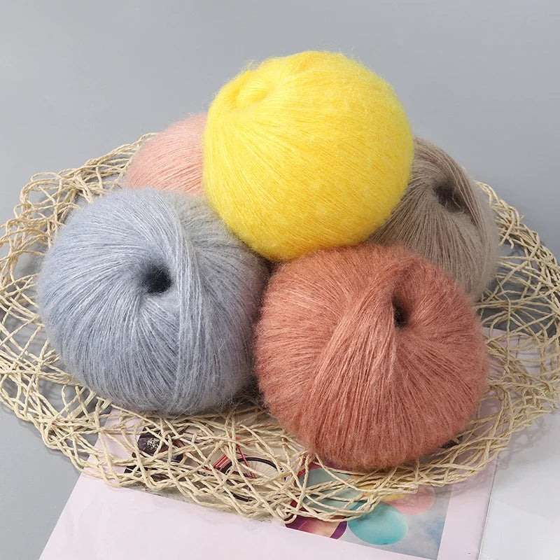 8pcs 400g Mohair Yarn For Crocheting And Knitting DIY Pet Toys  DIY Crafts Soft Comfortable Skin Friendly Spring and Summer
