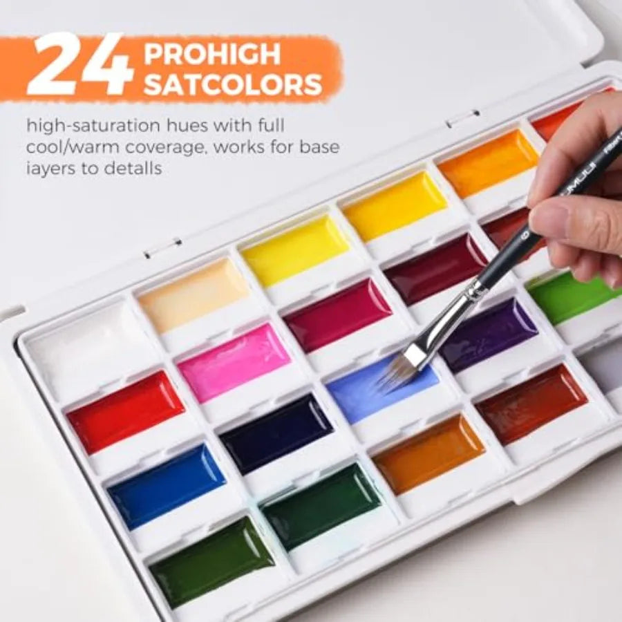 Opaque Semi-Moist Paint Set For Rich Pigments And Coverage