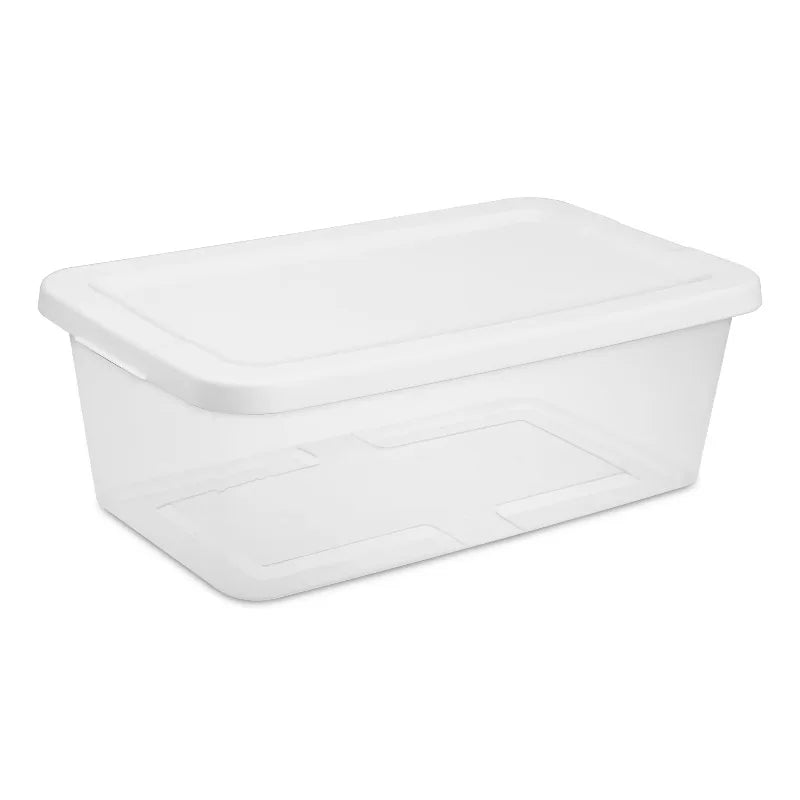 Ten Pack Plastic Storage Bins With Snap Lids For Organization