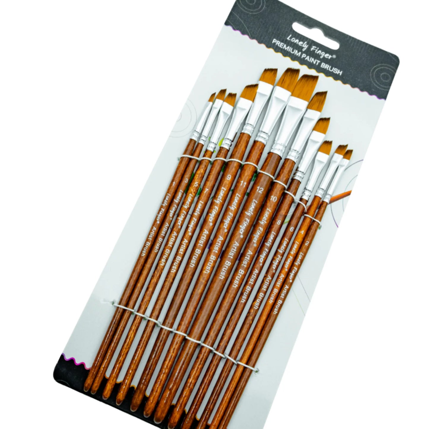 12-Piece Nylon Artist Paint Brush Set for Acrylic, Watercolor, Oil