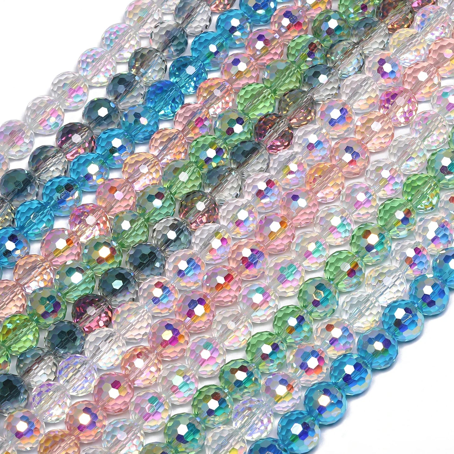 Nociuciu Vibrant Austrian Crystal Glass Beads Round Faceted
