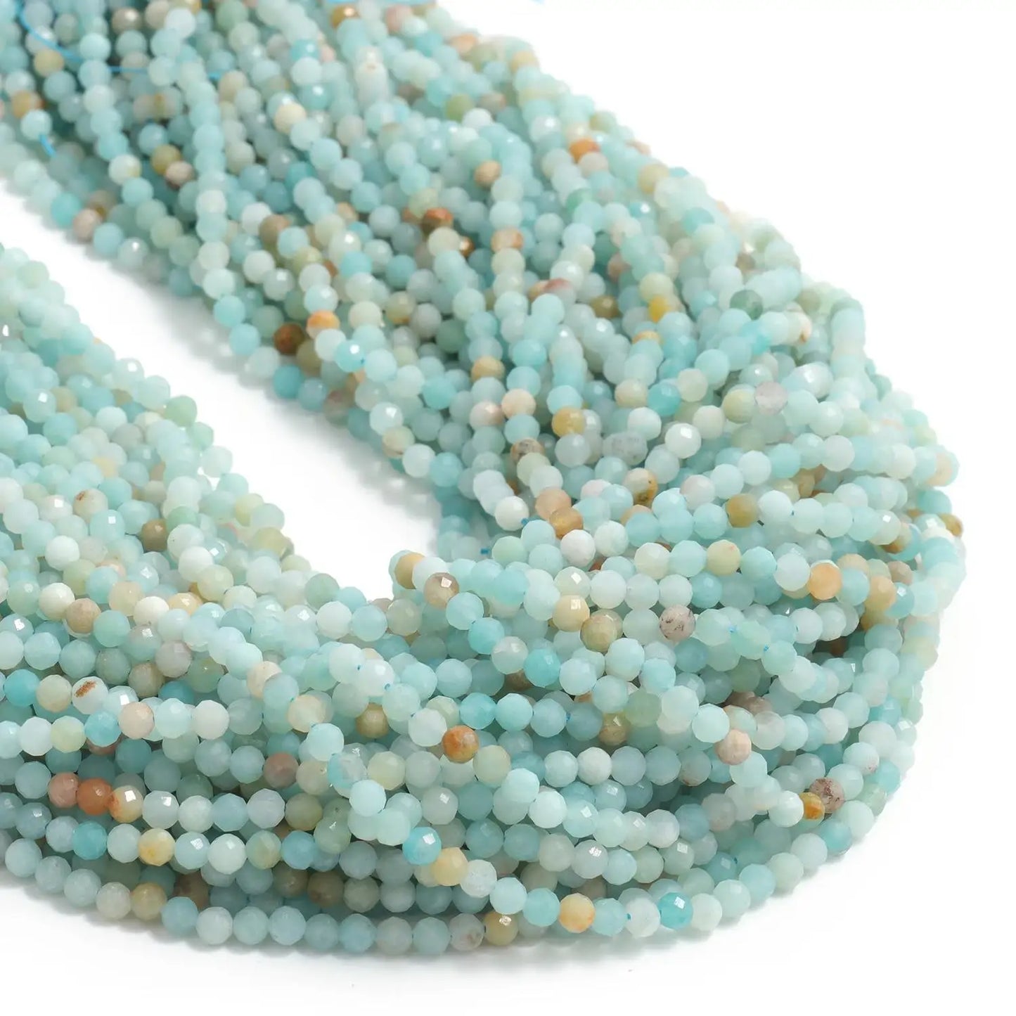 2 3 4mm Faceted Tiny Beads Natural Aquamarine Lapis Lazuli Tourmaline Amethyst Stone Beads for Jewelry Making 2030