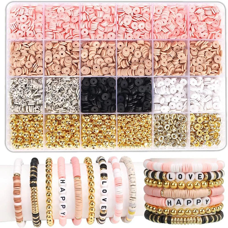 QIAO DIY Jewelry Clay Beads Bracelet Kit Alphabet Letters