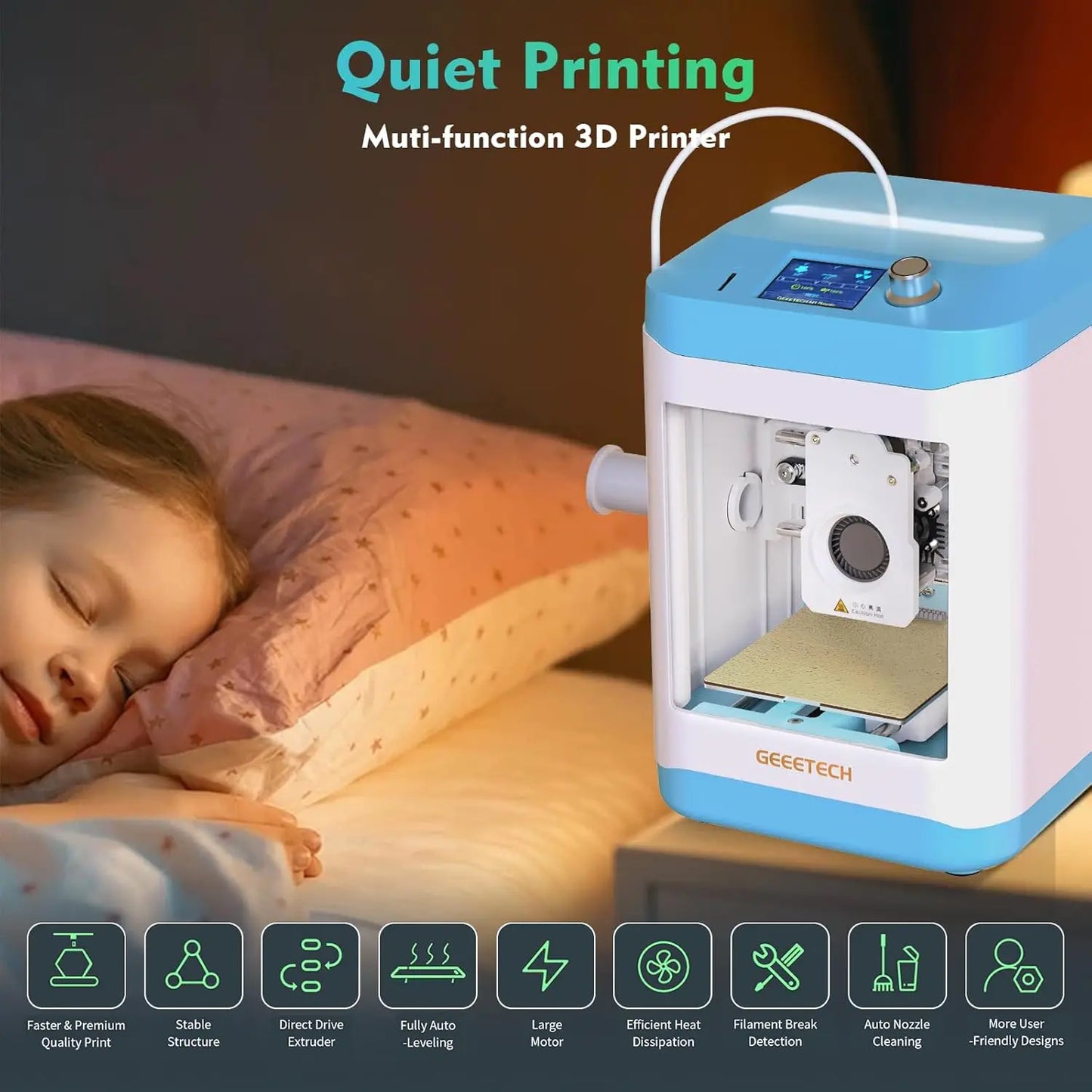 Geeetech M1 Mini 3D Printer With Auto Leveling And SD Card
