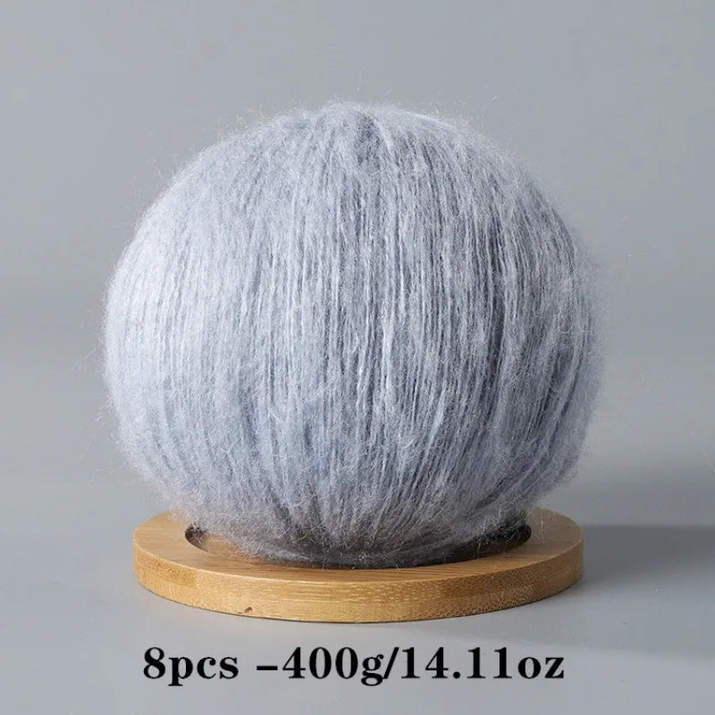8pcs 400g Mohair Yarn For Crocheting And Knitting DIY Pet Toys  DIY Crafts Soft Comfortable Skin Friendly Spring and Summer