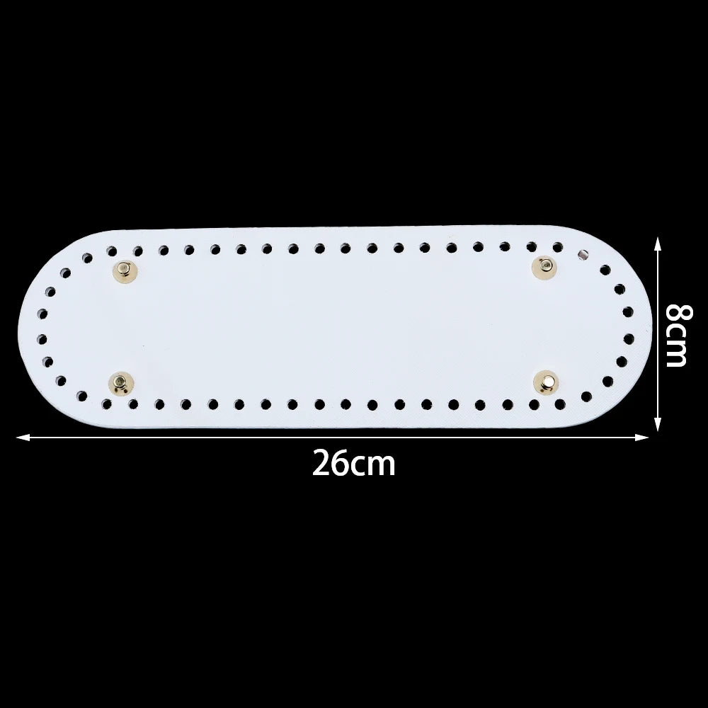 PU Leather Oval Round Bag Bottom for DIY Knitting Crochet