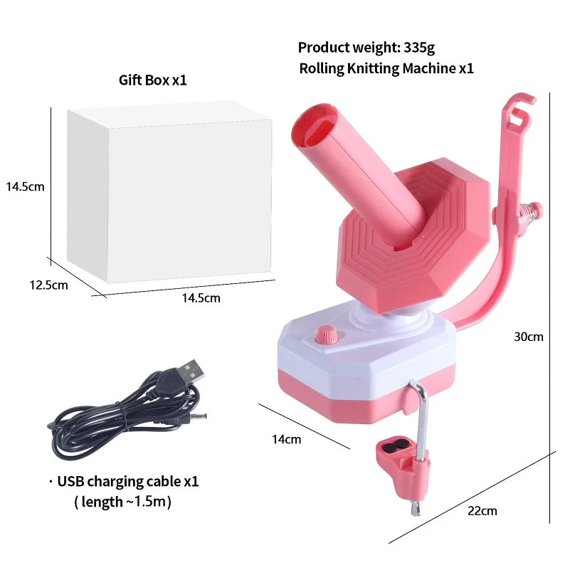 Yarn Winder Electric Yarn Ball Winder Non Slip Base Wool Spinner Roller Cake Dispenser Electric Spooler for Knitting Enthusiast