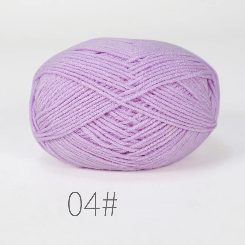 Milk Cotton Yarn Set 5Pcs For Crochet And Knitting
