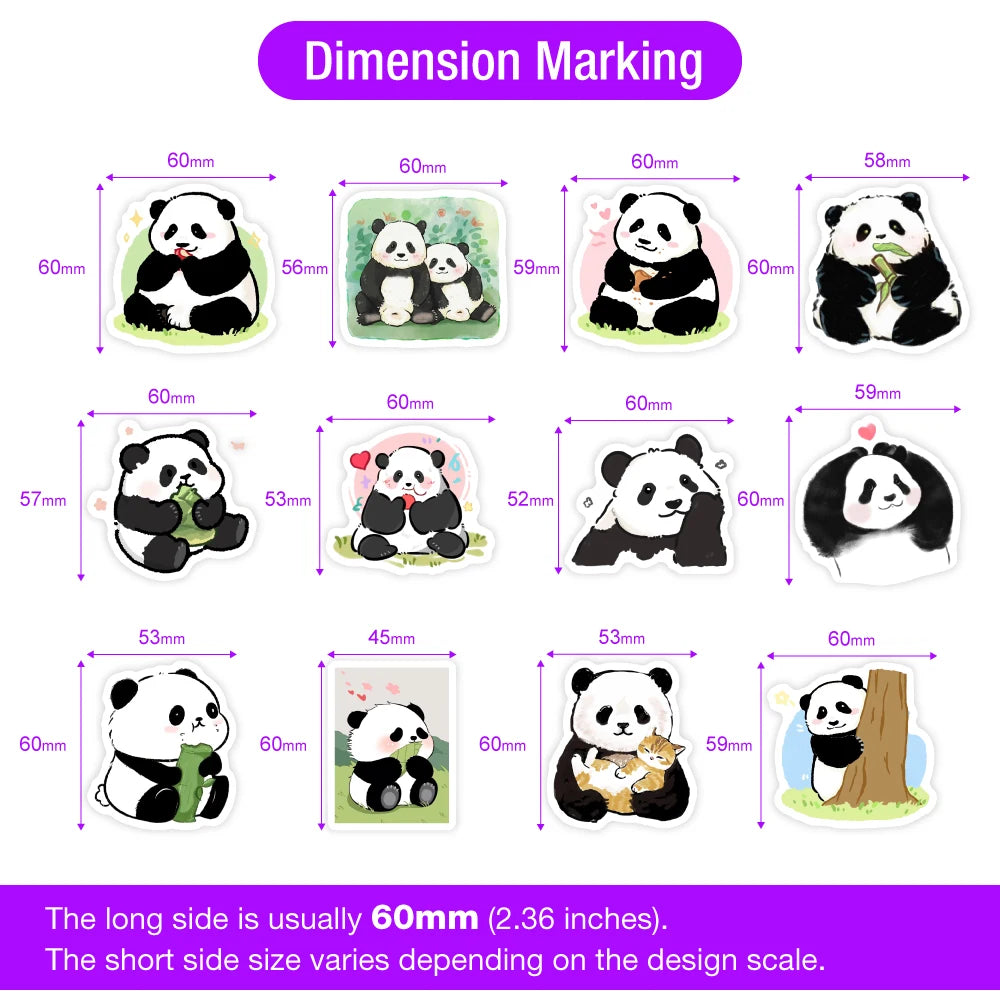 Panda Cartoon Stickers Set Waterproof Vinyl Decals For Laptop