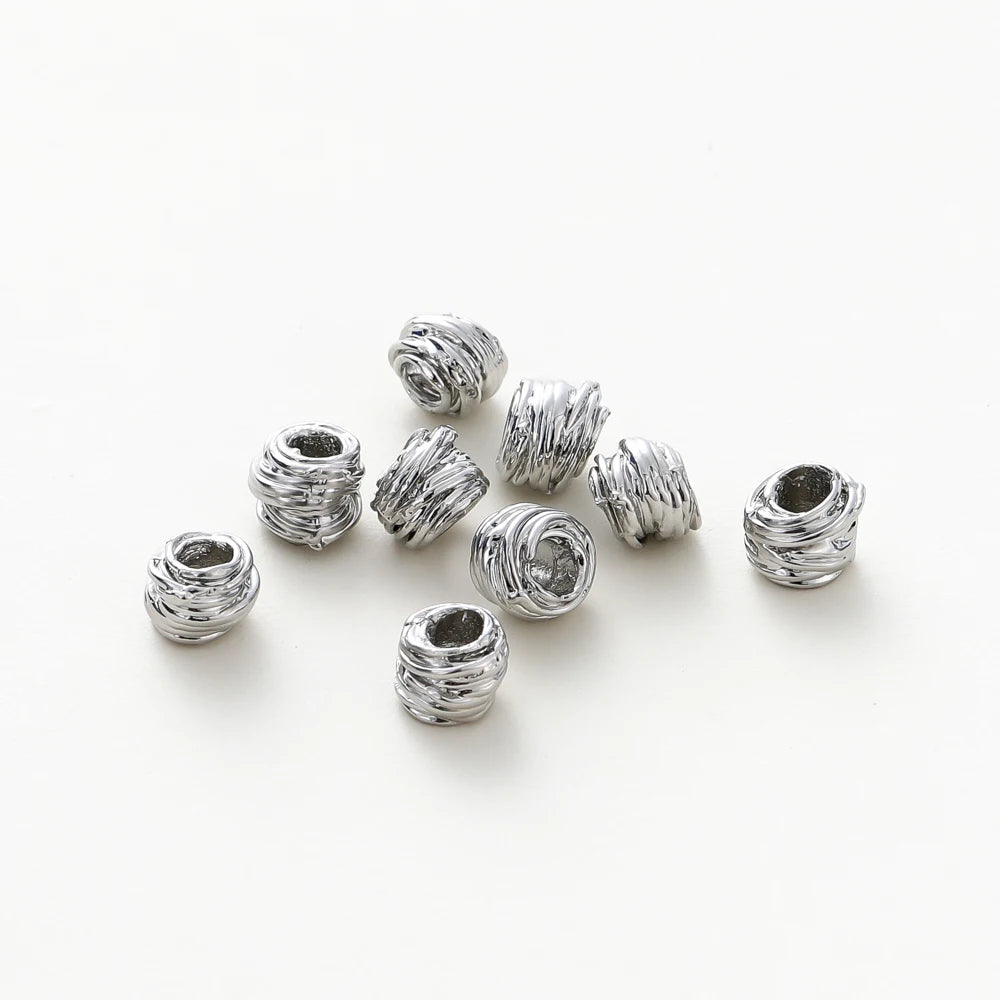 St.kunkka Gold Plated Brass Weaving Ball Spacer Beads 10Pcs Pack