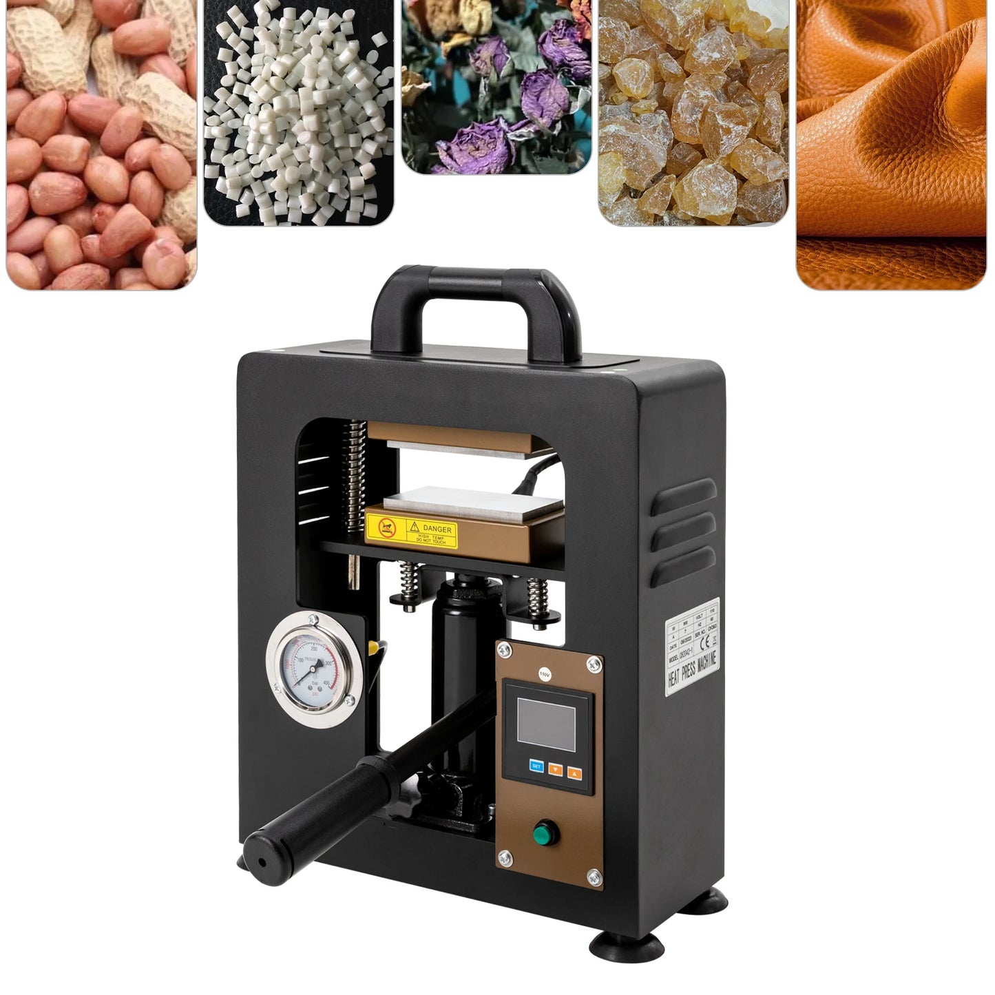 Hydraulic Heat Press Machine With LCD And Pressure Gauge 110V