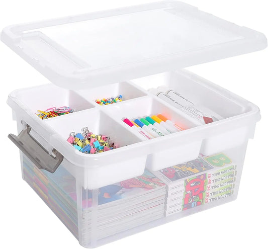 Clear Plastic Storage Box With Removable Tray For Beads