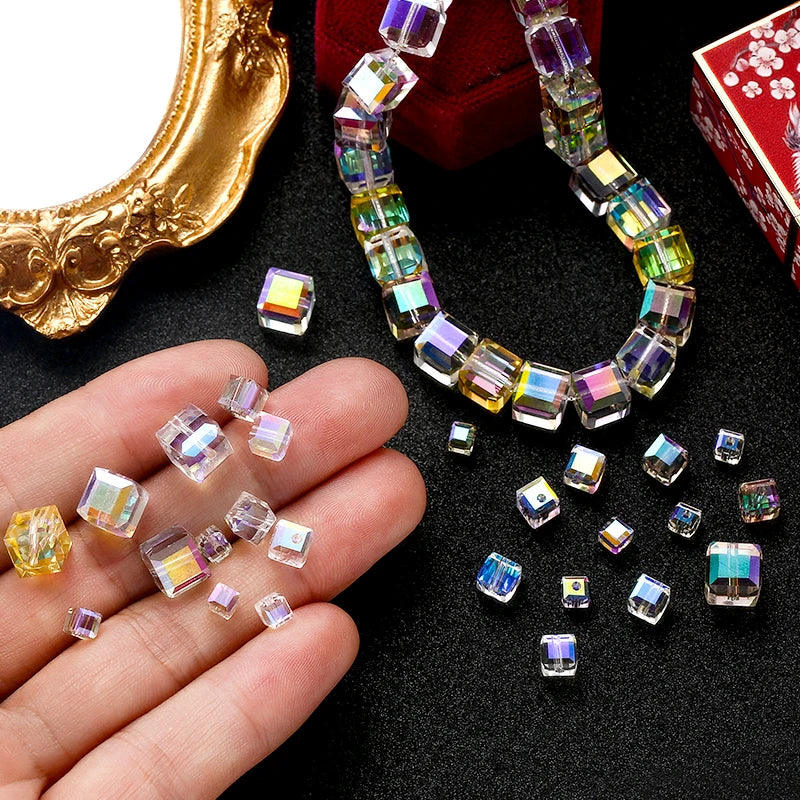 QIAO DIY Crystal Bead Set AB Finish For Jewelry Making