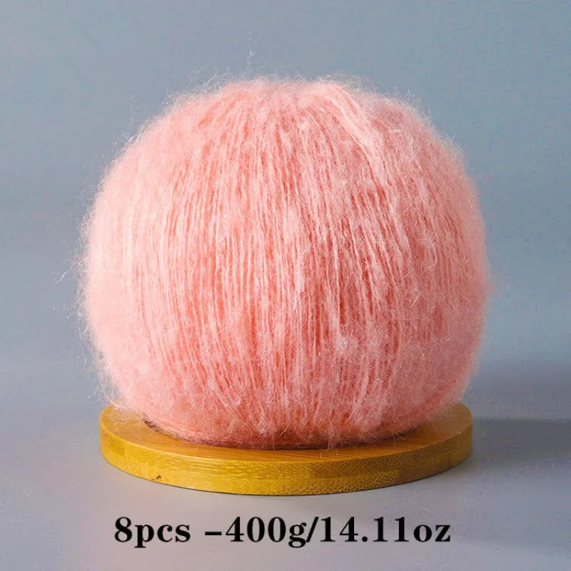 8pcs 400g Mohair Yarn For Crocheting And Knitting DIY Pet Toys  DIY Crafts Soft Comfortable Skin Friendly Spring and Summer