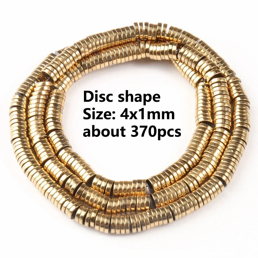 Color Retention Real Gold Plated Hematite Bead Irregular Heart Cube Rondelle Spacer Beads For Jewelry Making Diy Bracelet 15inch