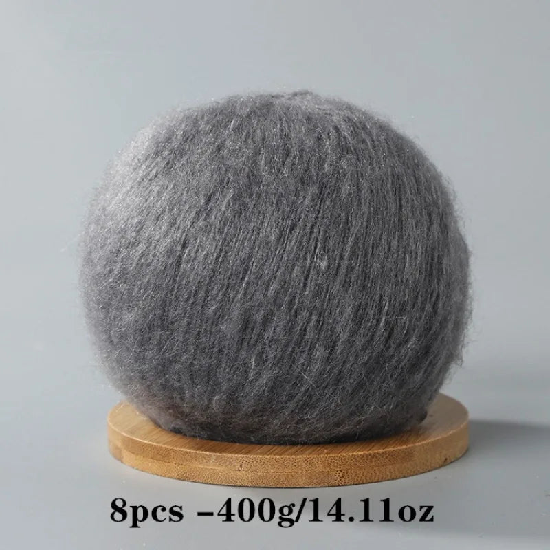 8pcs 400g Mohair Yarn For Crocheting And Knitting DIY Pet Toys  DIY Crafts Soft Comfortable Skin Friendly Spring and Summer