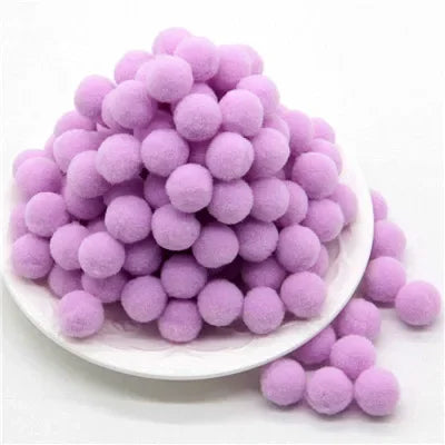 Assorted Fluffy Pom Poms For Craft Projects Or DIY Decor