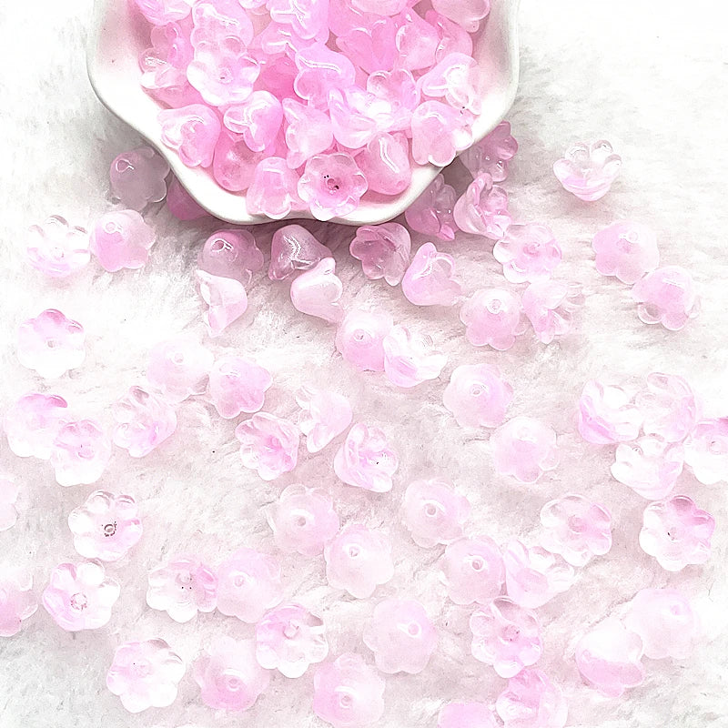 New 20pcs/lot 7X12mm Colorful Bellflower Lampwork Beads Caps Glass Spacer Beads for Jewelry Making DIY Bracelets Hairpin