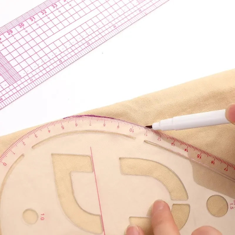 6 Piece French Curve Ruler Set For Dressmaking And Drafting