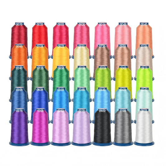 Embroidery Machine Thread 60 Colors 40WT (108D/2) Polyester Thread Kit Each Cone 4000M (4374Y)