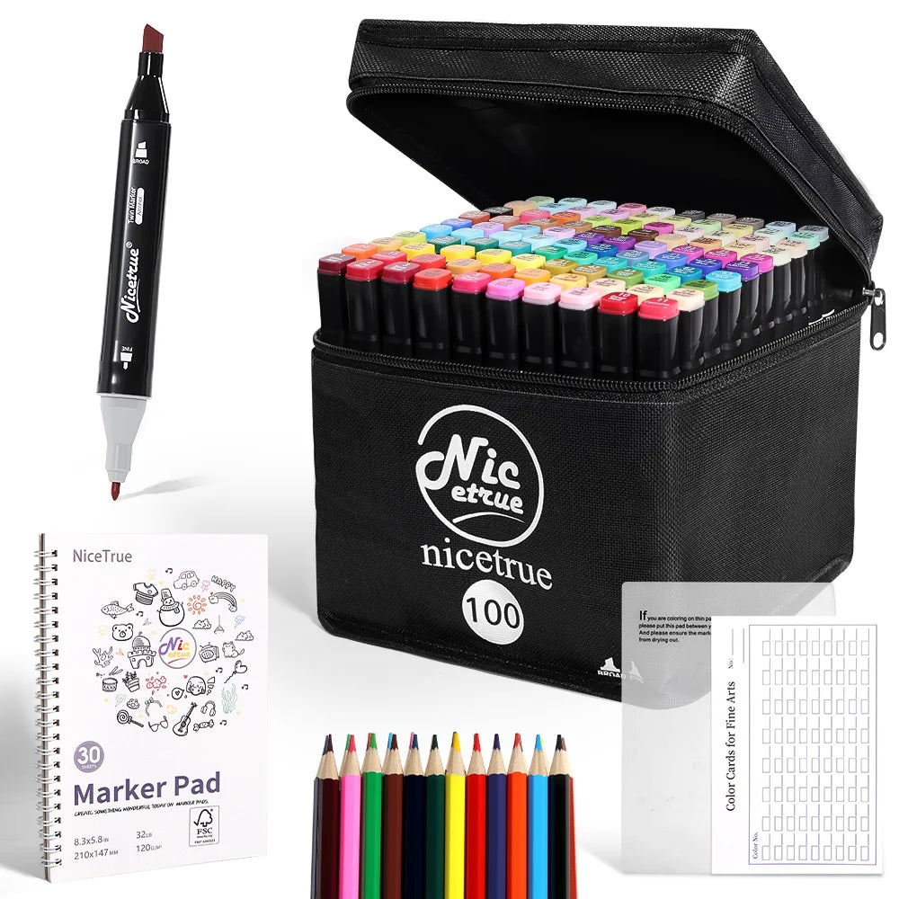 Nicetrue Dual Tip Sketch Markers Alcohol Based For Creative Design