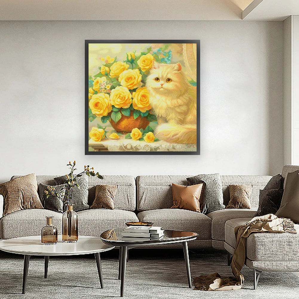 Premium Cross Stitch Embroidery Kit Floral Pattern For DIY Decor