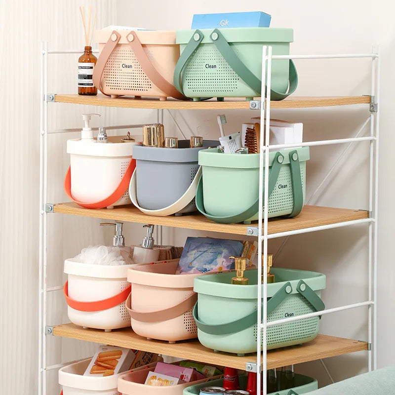 Plastic Storage Basket With Handle Shower Caddy Organizer