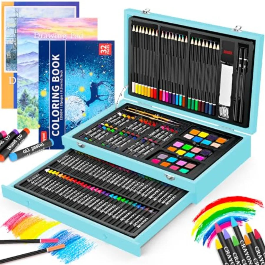 Teen Girls Art Set 150-Piece With Sketch Pads Coloring Book