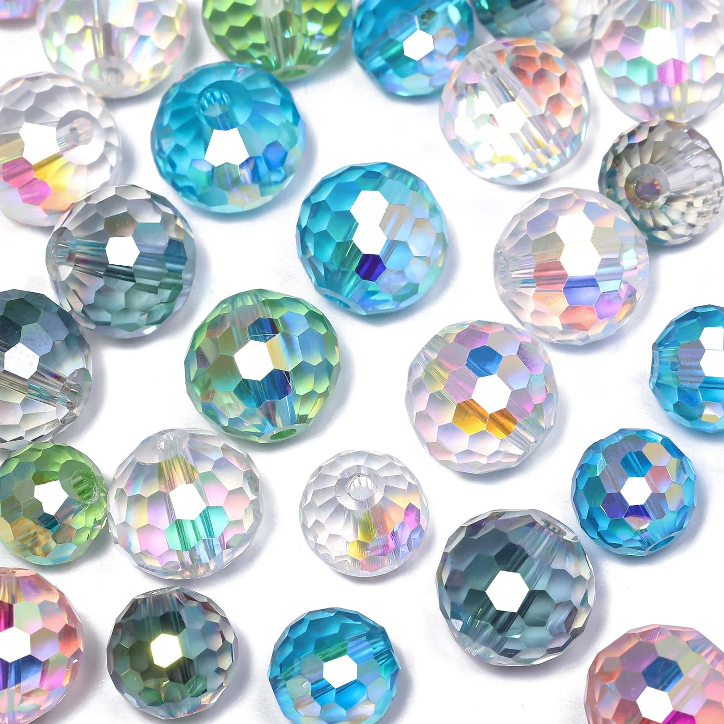 Nociuciu Vibrant Austrian Crystal Glass Beads Round Faceted