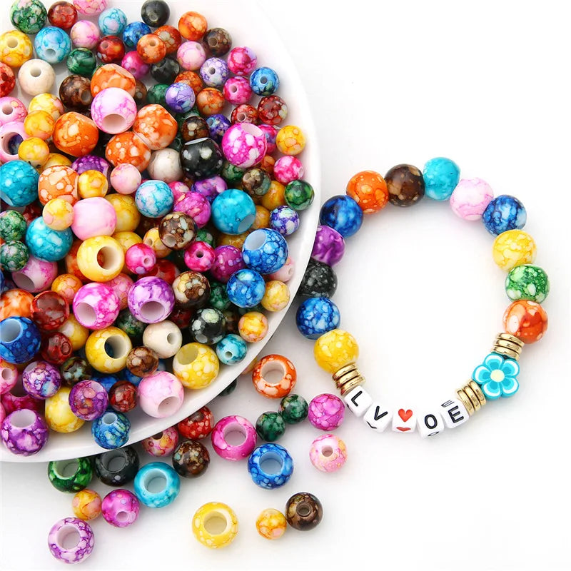 Acrylic Flower Round Beads For DIY Jewelry Making Supplies