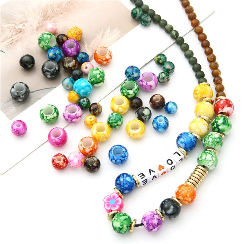 Acrylic Flower Round Beads For DIY Jewelry Making Supplies