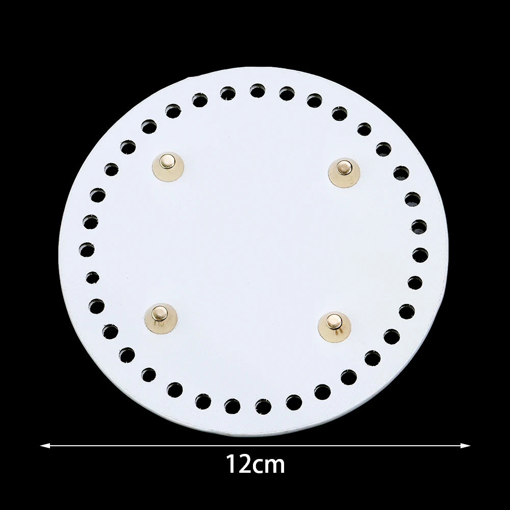 PU Leather Oval Round Bag Bottom for DIY Knitting Crochet