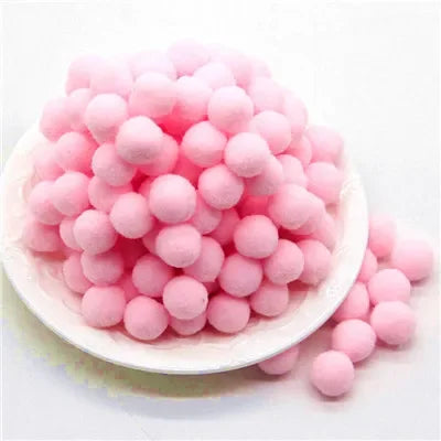 Assorted Fluffy Pom Poms For Craft Projects Or DIY Decor