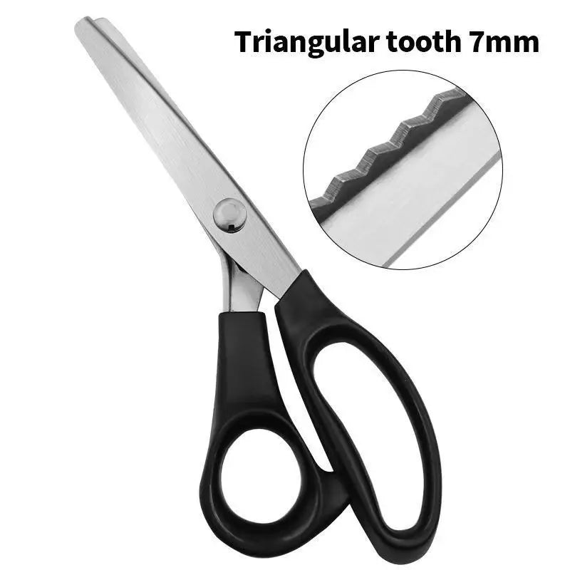 Stainless Steel Tailor's Scissors With Zigzag Pinking Teeth