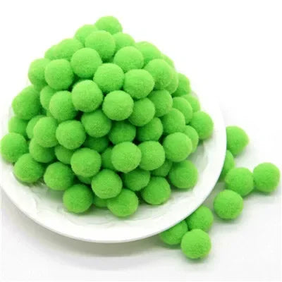 Assorted Fluffy Pom Poms For Craft Projects Or DIY Decor