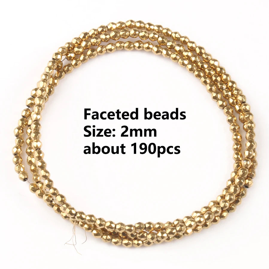 Color Retention Real Gold Plated Hematite Bead Irregular Heart Cube Rondelle Spacer Beads For Jewelry Making Diy Bracelet 15inch