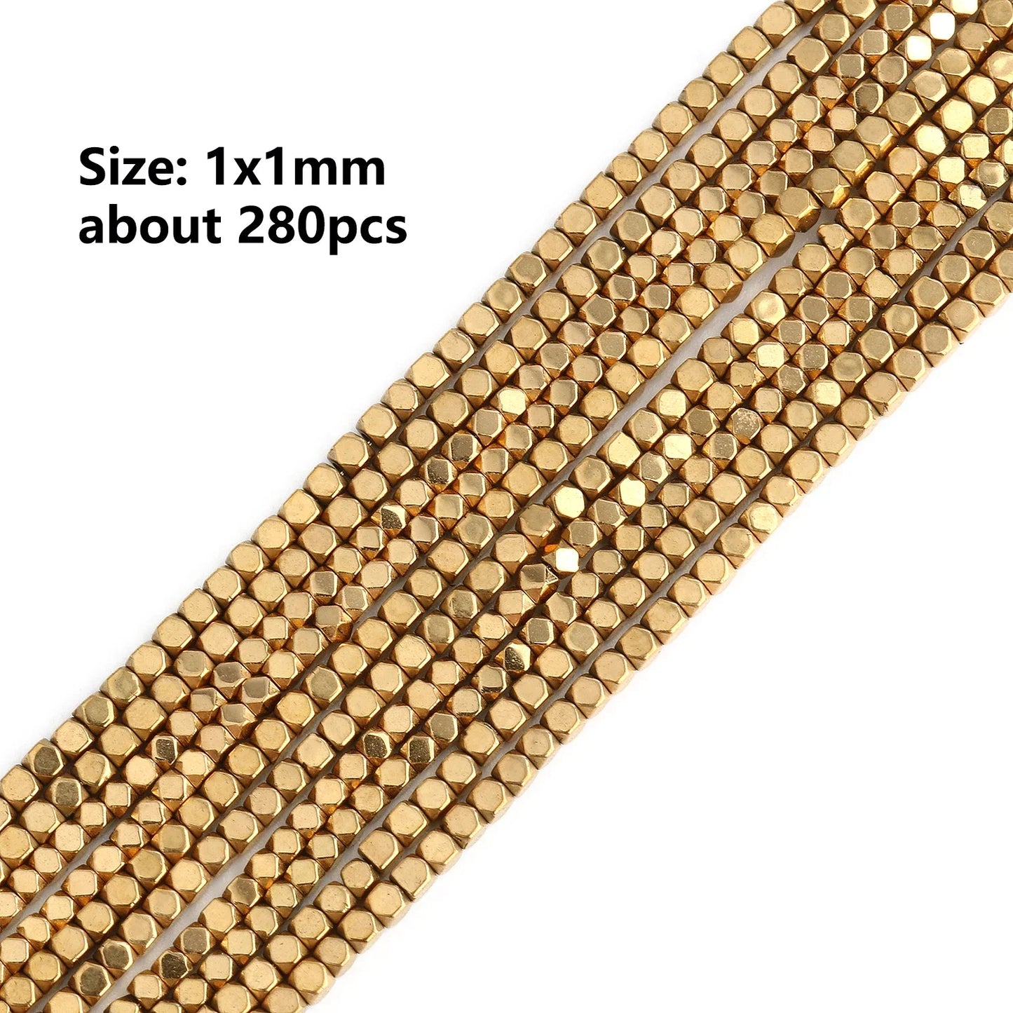 Color Retention Real Gold Plated Hematite Bead Irregular Heart Cube Rondelle Spacer Beads For Jewelry Making Diy Bracelet 15inch