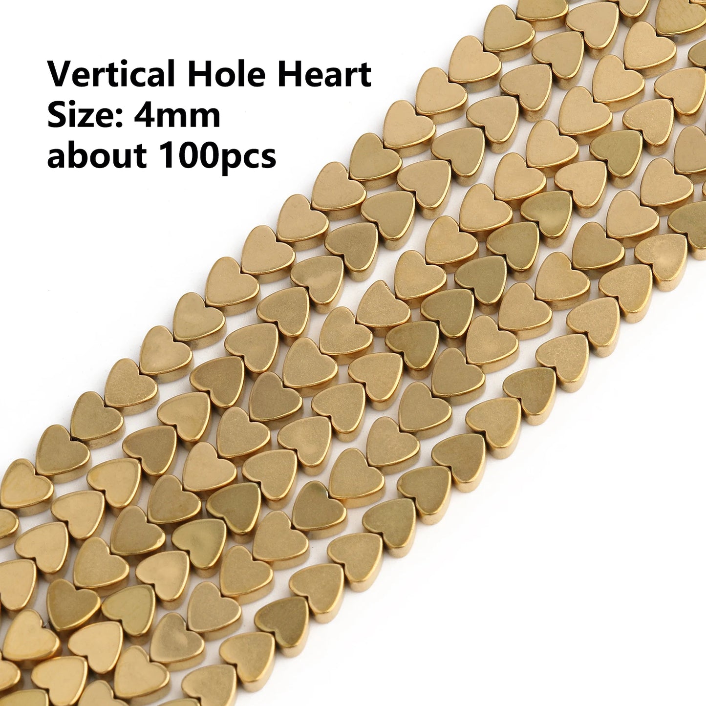 Color Retention Real Gold Plated Hematite Bead Irregular Heart Cube Rondelle Spacer Beads For Jewelry Making Diy Bracelet 15inch