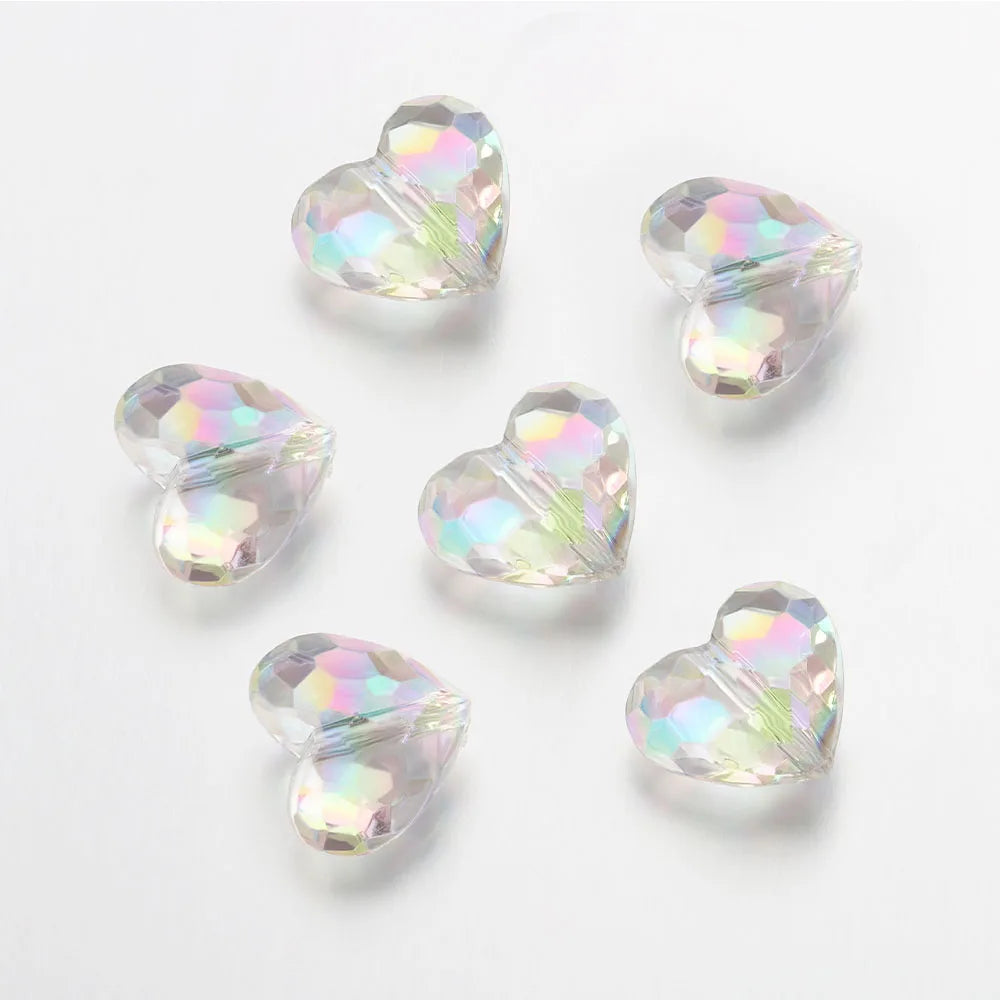 Acrylic Heart Beads 20 Pcs Transparent Spacer Beads For Jewelry