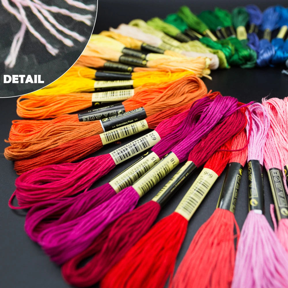 Mixed Colors Embroidery Thread Kit 100/200/447Pcs Cotton Floss Skeins