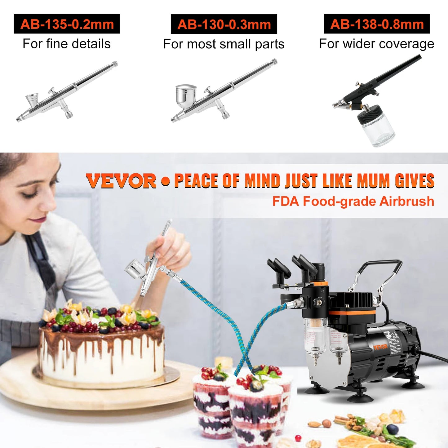 SucceBuy Professional Dual-Action Airbrush Kit 120W