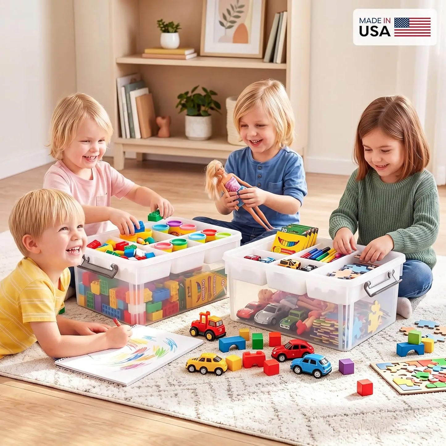 Clear Plastic Storage Box With Removable Tray For Beads