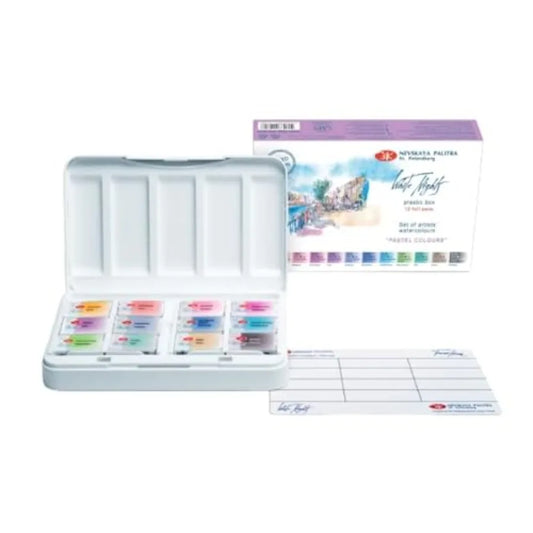 Professional Watercolor Set 12 Full Pans Extra Fine Artist Grade Pigments