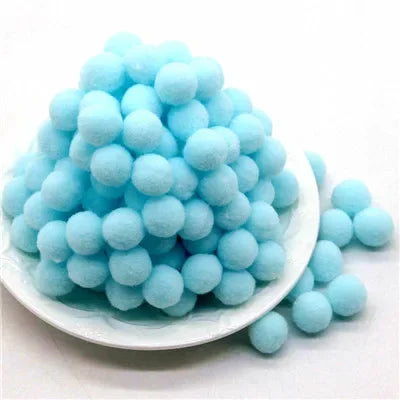 Assorted Fluffy Pom Poms For Craft Projects Or DIY Decor