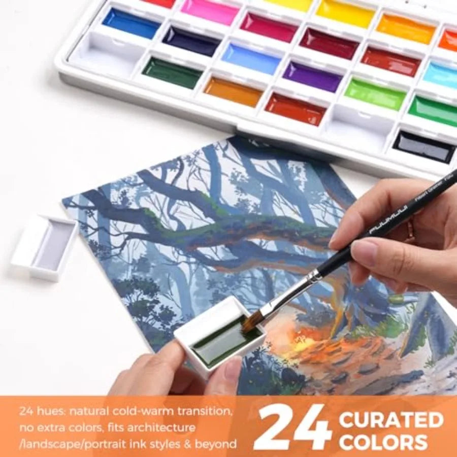 Opaque Semi-Moist Paint Set For Rich Pigments And Coverage