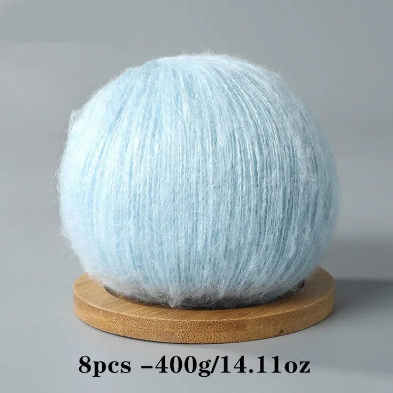 8pcs 400g Mohair Yarn For Crocheting And Knitting DIY Pet Toys  DIY Crafts Soft Comfortable Skin Friendly Spring and Summer