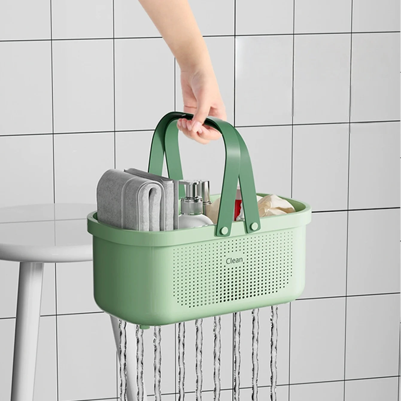 Plastic Storage Basket With Handle Shower Caddy Organizer